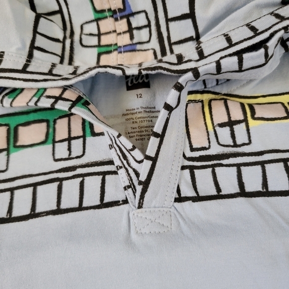 Tea Collection Hooded Long-Sleeve Top Size 12 NWT - Picture 3 of 3